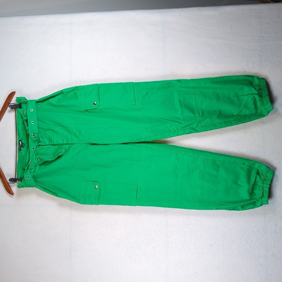 Fashion Nova Vibrant Green‎ Super High Waist Cargo Chic Pants L - Picture 1 of 7